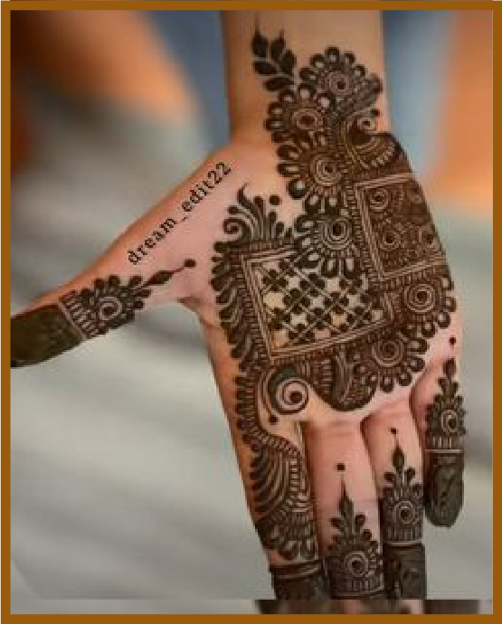 Regal Square Grid In Royal Front Hand Mehndi Design 01